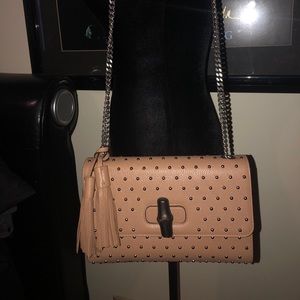 Gucci miss bamboo studded crossbody bag clutch